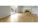 Bright living room featuring sliding door access to wood deck at 11461 N College Ave, Carmel, IN 46032