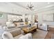 Bright, open living space showcasing modern design, an adjacent kitchen, and ample seating at 12594 Pasco St, Fishers, IN 46038