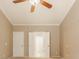 Bedroom with neutral carpet and ceiling fan at 13091 Duval Dr, Fishers, IN 46037