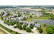 Beautiful aerial view of the property showing its location in a lovely neighborhood by the lake at 1412 Huntzinger Blvd, Pendleton, IN 46064