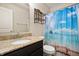Bathroom features a granite countertop, under mount sink and modern fixtures at 1412 Huntzinger Blvd, Pendleton, IN 46064