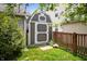 Convenient storage shed located in the backyard, providing extra storage space at 1412 Huntzinger Blvd, Pendleton, IN 46064