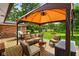 Backyard patio with cozy seating and outdoor living space, perfect for gatherings at 1506 Bowman Dr, Greenfield, IN 46140