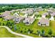 An aerial view of the neighborhood highlighting the lush landscaping and community at 15097 Thoroughbred Dr, Fishers, IN 46040