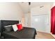 Bedroom featuring comfortable bed, ceiling fan, and closet for ample storage at 15097 Thoroughbred Dr, Fishers, IN 46040