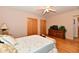Comfortable bedroom featuring hardwood floors, closet space and a queen-sized bed at 1910 Ivy Dr, Anderson, IN 46011