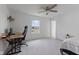 This bedroom features a neutral color scheme, carpet flooring, and a ceiling fan at , Westfield, IN 46074