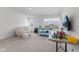 Spacious game room with carpet flooring, a bean bag chair and plenty of play space at , Westfield, IN 46074