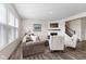 Cozy living room featuring a fireplace, neutral tones, and large windows at , Westfield, IN 46074