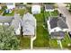 Aerial view of a well-maintained home with a lush green lawn and surrounding neighborhood at 305 N Warman Ave, Indianapolis, IN 46222