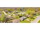 A wide aerial view of a residential neighborhood with tree-lined streets and well-maintained homes at 3215 E 10Th St, Anderson, IN 46012
