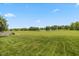 Expansive backyard with a lush lawn, scenic pond, and a fountain feature at 3779 Crest Point Dr, Westfield, IN 46062