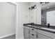 Bathroom features double sink vanity, granite countertop, and modern fixtures at 449 Shade St, Carmel, IN 46290