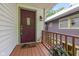Inviting front porch with a decorative door and quaint details at 5108 Riverview Dr, Indianapolis, IN 46208