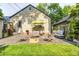 Relaxing backyard patio featuring a fire pit, lounge furniture, and a covered table for outdoor dining and entertainment at 6045 Haverford Ave, Indianapolis, IN 46220