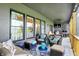 Stylish porch with comfortable seating, scenic views, and ambient lighting, offers a welcoming space for outdoor relaxation at 1135 Maclaren Ct, Franklin, IN 46131