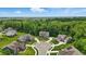 Gorgeous aerial view of homes nestled in a cul-de-sac surrounded by green trees at 16244 Perrault Ct, Fishers, IN 46040