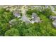 Scenic aerial shot of the homes with lush greenery and mature trees in a well-kept neighborhood at 16244 Perrault Ct, Fishers, IN 46040