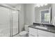 Clean, modern bathroom with a shower and vanity at 16244 Perrault Ct, Fishers, IN 46040