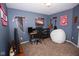 Bedroom featuring Indiana University and Atlanta Falcons themes, guitars, and a beanbag chair at 18297 Rickety Dr, Westfield, IN 46074