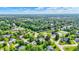 A neighborhood aerial view shows many tree-lined streets and varied architectural home styles at 1898 Corniche Dr, Zionsville, IN 46077