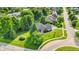View of house from above in a lush, green, tree-filled neighborhood at 1898 Corniche Dr, Zionsville, IN 46077