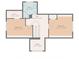 Upstairs floor plan featuring bedrooms, a bath, walk-in closet and a hall at 244 W 31St St, Indianapolis, IN 46208