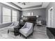 Relaxing bedroom with tray ceiling, sitting area, and large windows for natural light at 2502 Colinbrook Pkwy, Greenwood, IN 46143