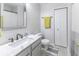 Bright bathroom featuring a marble countertop vanity, black faucet, and neutral finishes at 2786 Longleaf Dr, Greenwood, IN 46143