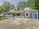 Charming home showcasing a blue exterior, well-manicured lawn, and concrete driveway for enhanced curb appeal at 4020 N Mitthoefer Rd, Indianapolis, IN 46235