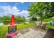 Backyard patio with a fire pit and seating, offering a great space for outdoor entertaining at 441 E Pine Ridge Dr, Westfield, IN 46074