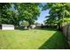 Expansive backyard with lush green grass, mature trees, and plenty of space for outdoor activities at 5625 Winston Dr, Indianapolis, IN 46226