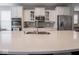 Kitchen featuring a quartz countertop island, stainless steel appliances and a sink at 5684 Autumn Trl, Brownsburg, IN 46112