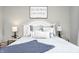 Bedroom featuring a bed with plush pillows, blanket and bedside tables at 6940 Mockernut Ct, Plainfield, IN 46168