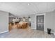 Spacious finished basement with recessed lighting and wood-look flooring, perfect for recreation or storage at 900 W Busby St, Lebanon, IN 46052