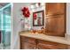 Bathroom with granite countertops, vanity, tiled floors, and glass shower at 900 W Busby St, Lebanon, IN 46052
