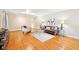 Elegant living room with hardwood floors and modern furnishings, offering a comfortable and stylish living space at 9014 Holliday Dr, Indianapolis, IN 46260
