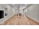 Spacious basement featuring light walls and wood-look flooring at 9834 Belcrest Ln, Indianapolis, IN 46256