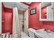 Cozy bathroom features a shower, toilet and sink at 9834 Belcrest Ln, Indianapolis, IN 46256