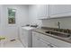 This laundry room includes a washer and dryer and a sink for maximum convenience at 11036 Ravenna Way, Indianapolis, IN 46236