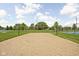 Well-maintained sand volleyball court with net on a grassy lawn for recreational fun at 1237 Wolcott Ct, Westfield, IN 46074