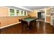 Finished basement with a billiard table and recessed lighting at 12380 Creekwood Ln, Carmel, IN 46032