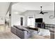 Bright and airy living area featuring modern decor, neutral colors, and a smooth transition to the kitchen at 1264 Black Oak Dr, Greenwood, IN 46143