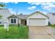 Charming single-Gathering home with a well-manicured lawn and two car garage on a sunny day at 15523 Follow Dr, Noblesville, IN 46060
