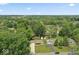 Expansive aerial shot showcases the property within a lush, tree-filled neighborhood at 1613 Park Rd, Anderson, IN 46011