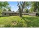 Spacious backyard with mature tree providing shade, shed for storage, and well-kept lawn at 1613 Park Rd, Anderson, IN 46011