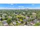 Aerial view of property and double lot in a neighborhood setting with city skyline in the distance at 1618 Villa Ave, Indianapolis, IN 46203