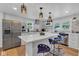Updated kitchen with stainless appliances, white cabinetry, an island with seating, and modern pendant lighting at 1618 Villa Ave, Indianapolis, IN 46203
