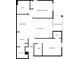Floor plan featuring a living room, primary bedroom, kitchen, dining area, and bathrooms at 207 Keats Ct # 102, Carmel, IN 46032