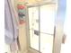 Bathroom featuring a shower with glass door and convenient towel rack for efficient drying at 2253 Jaybird Dr, Greenfield, IN 46140